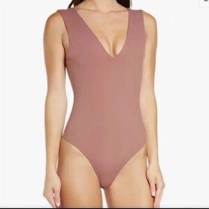 Free People Keep It Slick Bodysuit Mauve